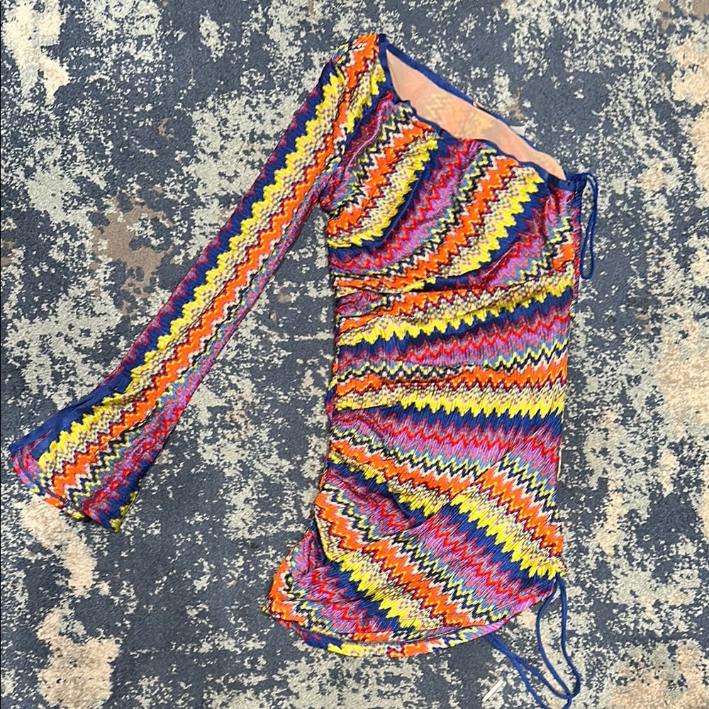 Alexis Colorful Zigzag Long Sleeve Dress